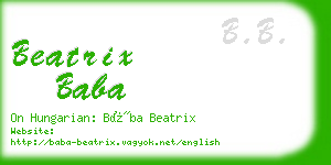 beatrix baba business card